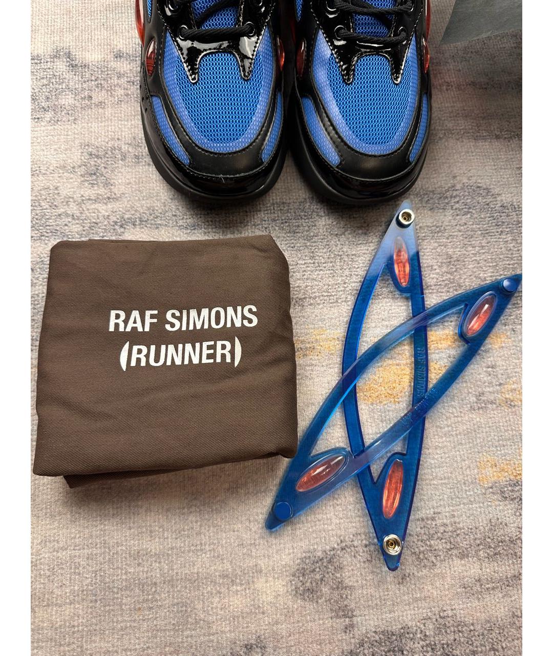 RAF SIMONS Черные низкие кроссовки / кеды из лакированной кожи, фото 7