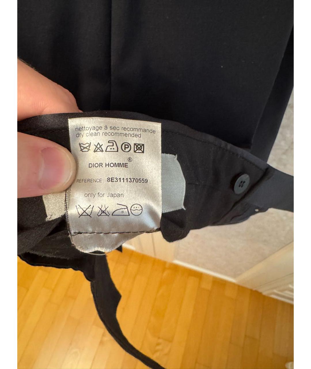 DIOR HOMME Черные шерстяные классические брюки, фото 4