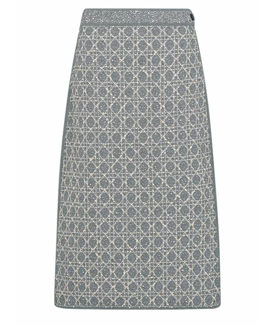 CHRISTIAN DIOR Серая хлопковая юбка миди, фото 1