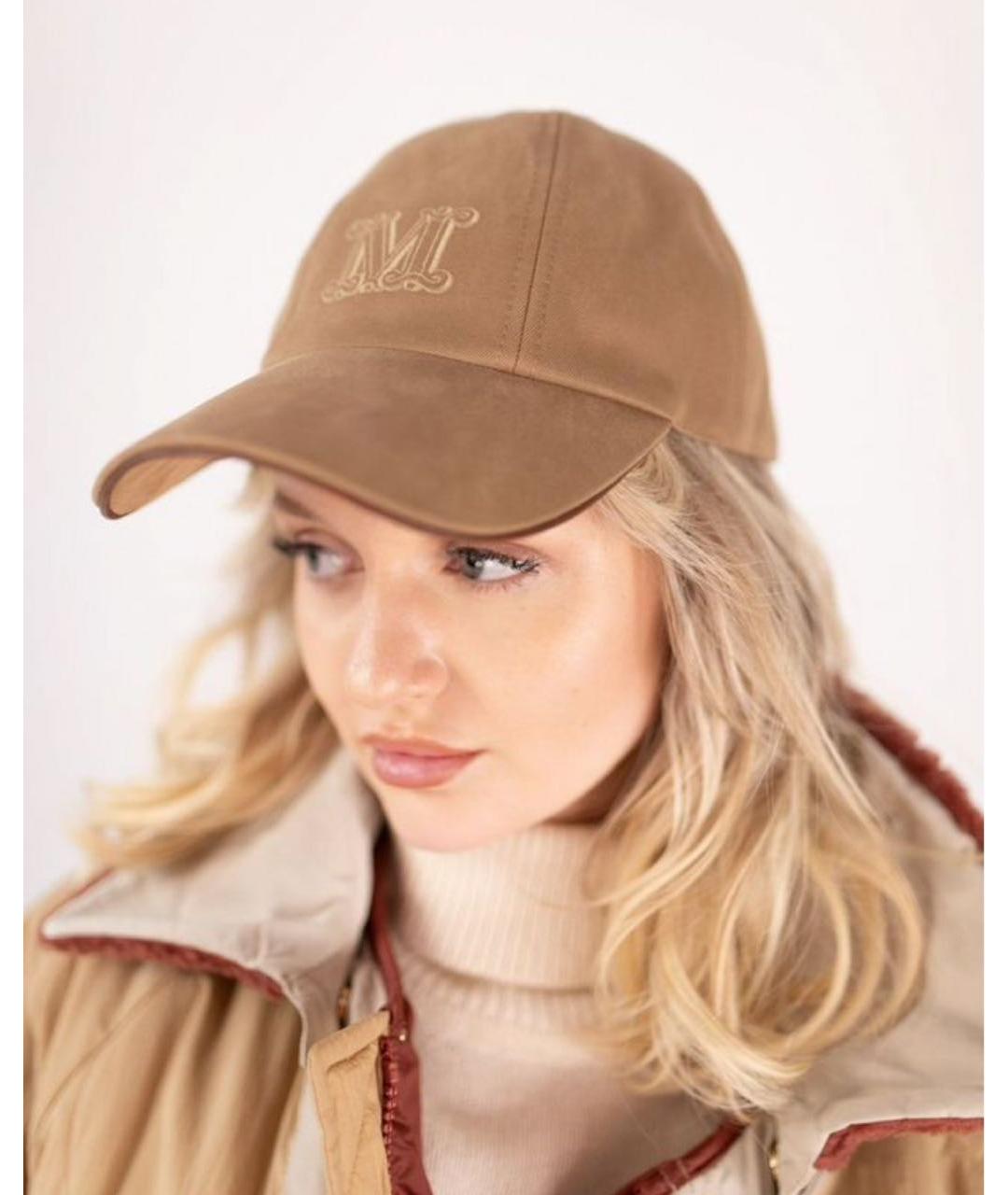 MAX MARA Бежевая хлопковая кепка, фото 8