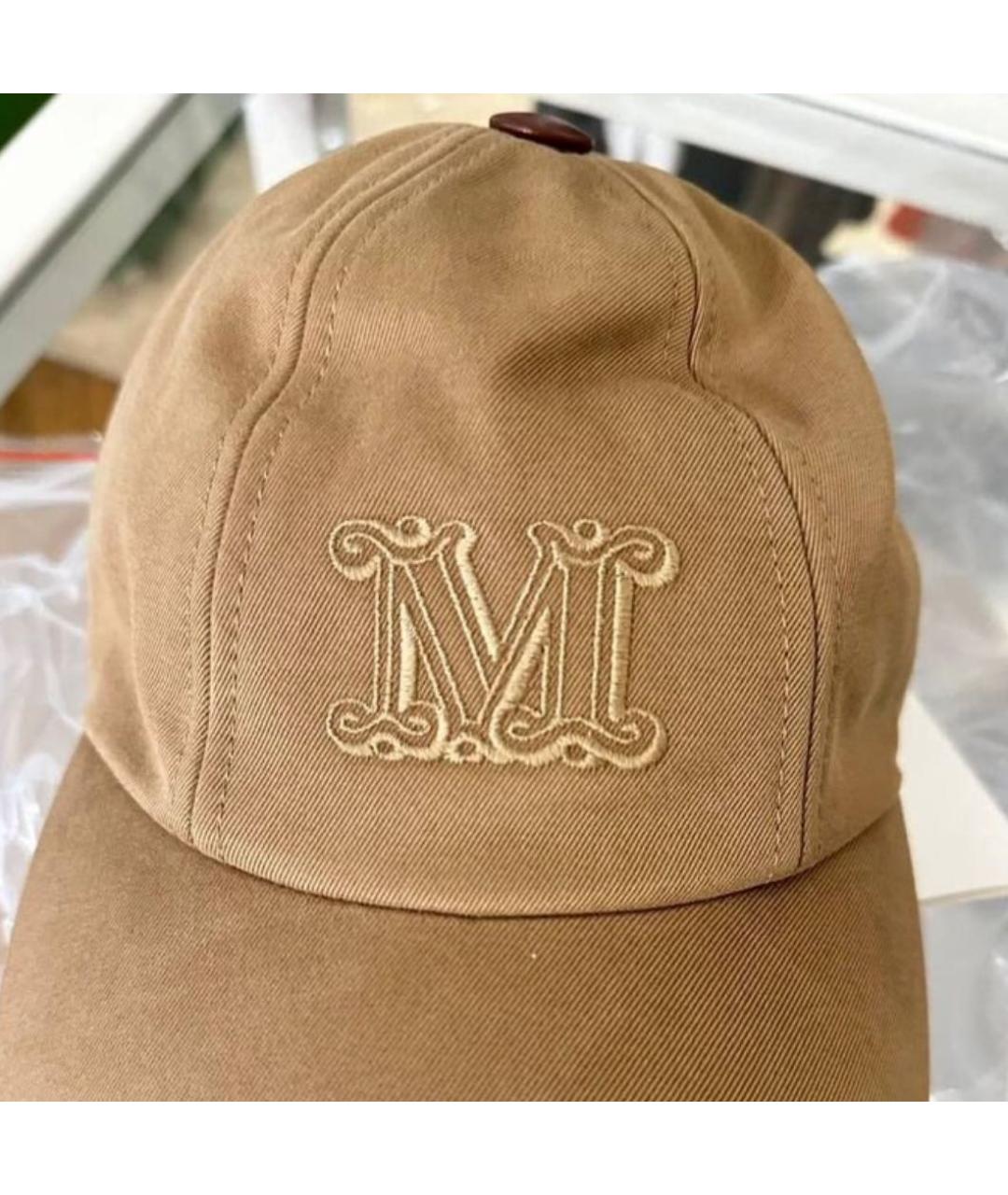 MAX MARA Бежевая хлопковая кепка, фото 4