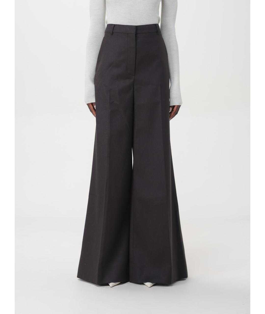 STELLA MCCARTNEY Коричневые шерстяные брюки широкие, фото 2