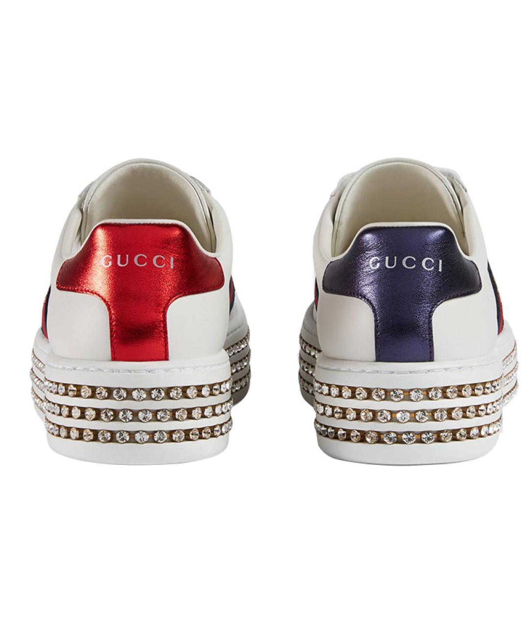 GUCCI Белые кожаные кеды, фото 5