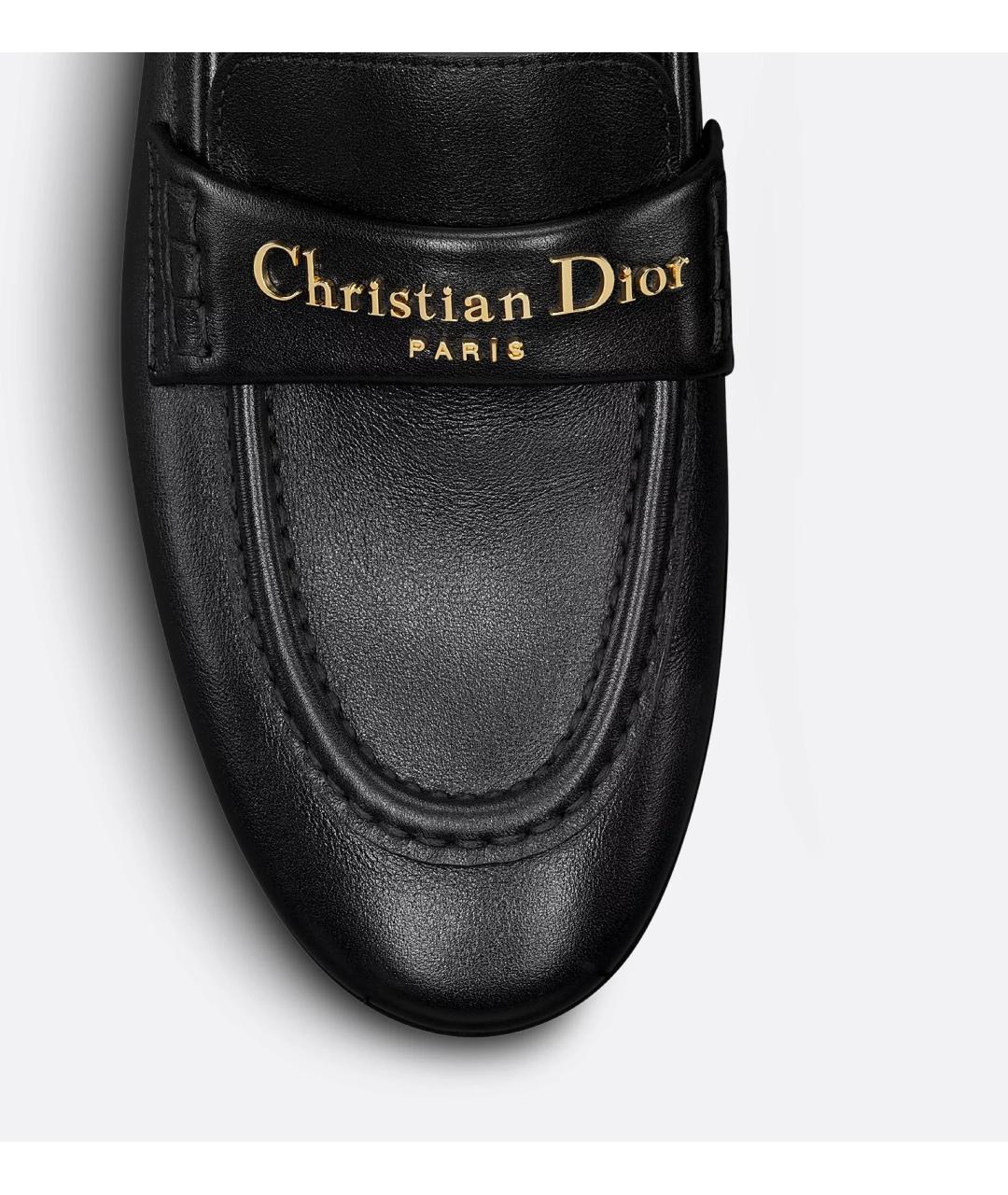 CHRISTIAN DIOR Черные кожаные лоферы, фото 5