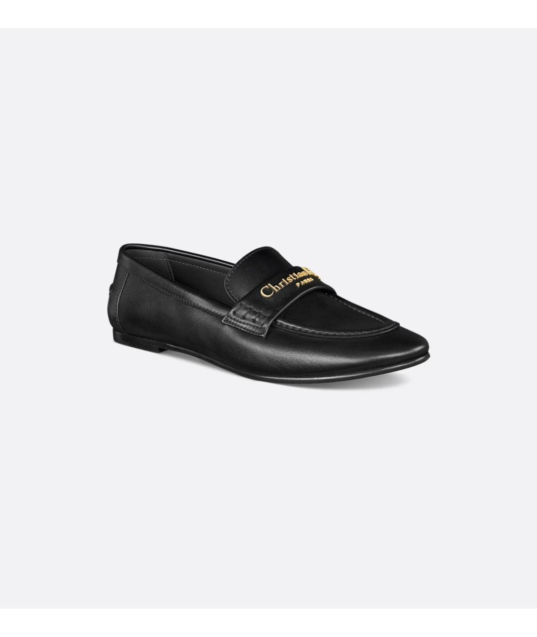 CHRISTIAN DIOR Черные кожаные лоферы, фото 2