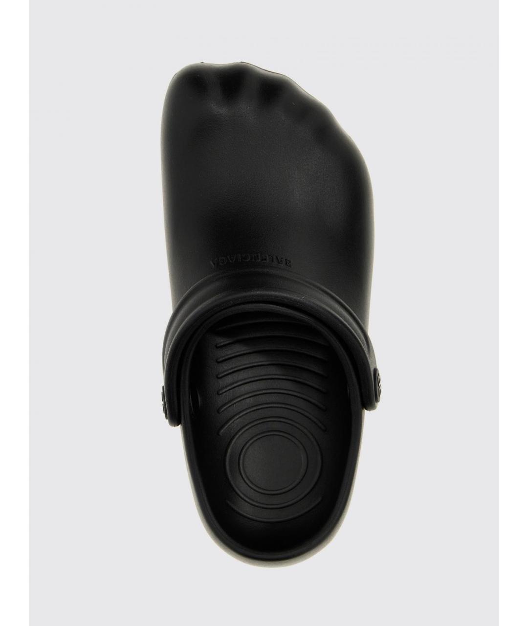 BALENCIAGA Черные резиновые сабо, фото 4