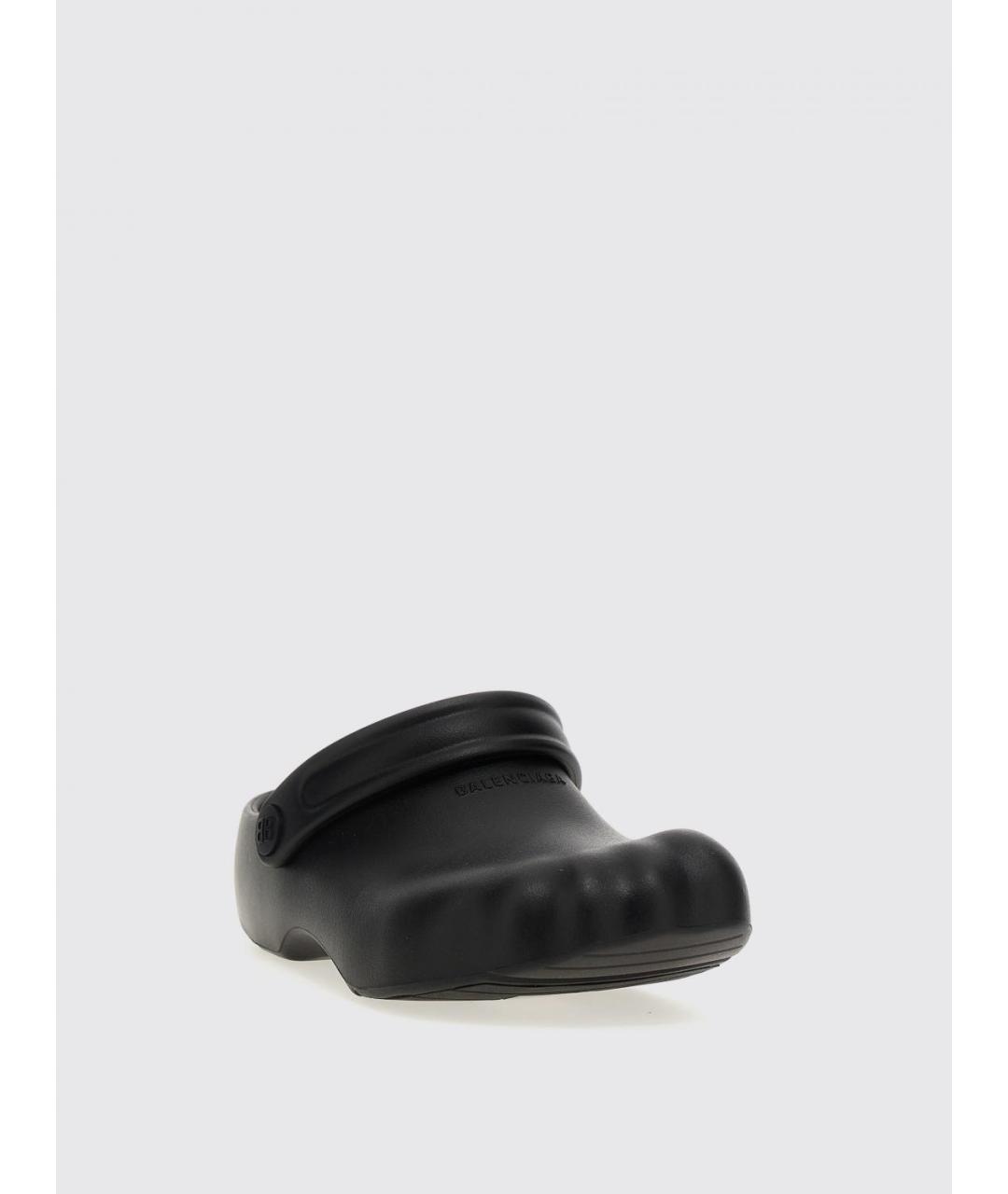 BALENCIAGA Черные резиновые сабо, фото 3
