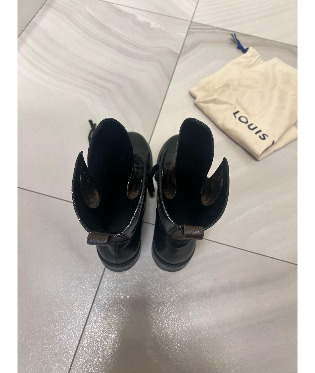 LOUIS VUITTON Черные кожаные ботинки, фото 2