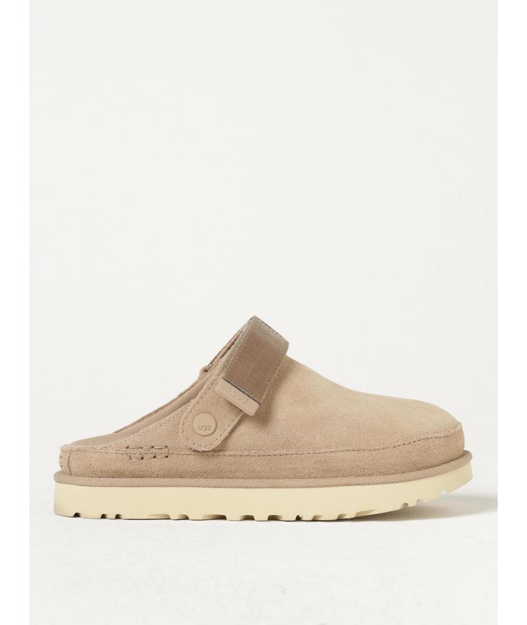 UGG AUSTRALIA Бежевые замшевые шлепанцы, фото 4