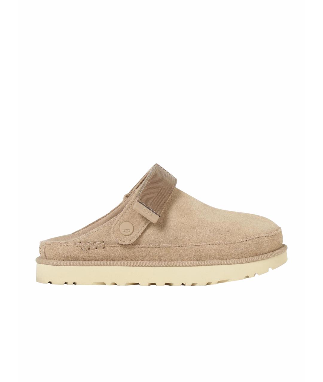 UGG AUSTRALIA Бежевые замшевые шлепанцы, фото 1