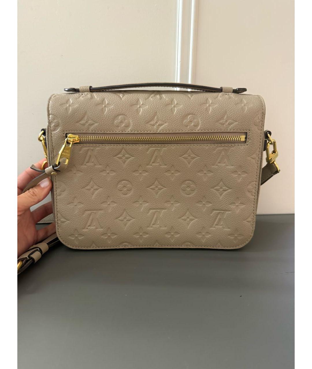 LOUIS VUITTON Бежевая кожаная сумка через плечо, фото 3