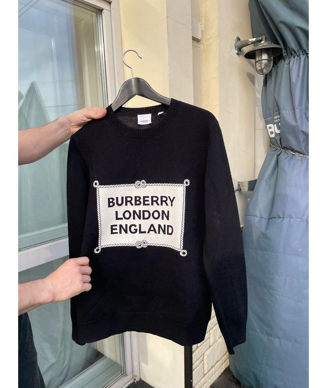 BURBERRY Черный шерстяной джемпер / свитер, фото 3