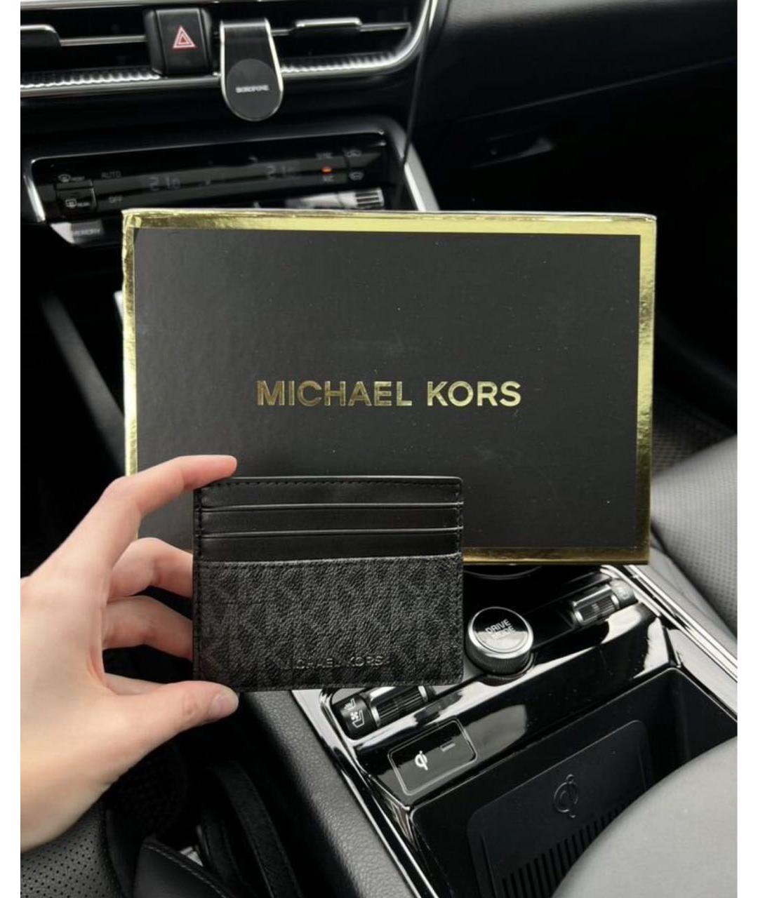 MICHAEL KORS Черный кожаный кардхолдер, фото 2