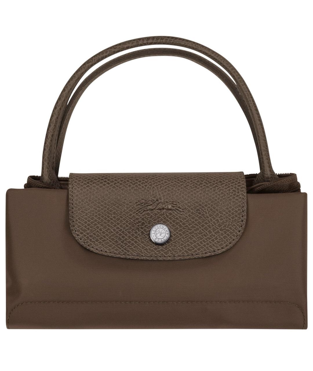 LONGCHAMP Коричневая кожаная сумка тоут, фото 6