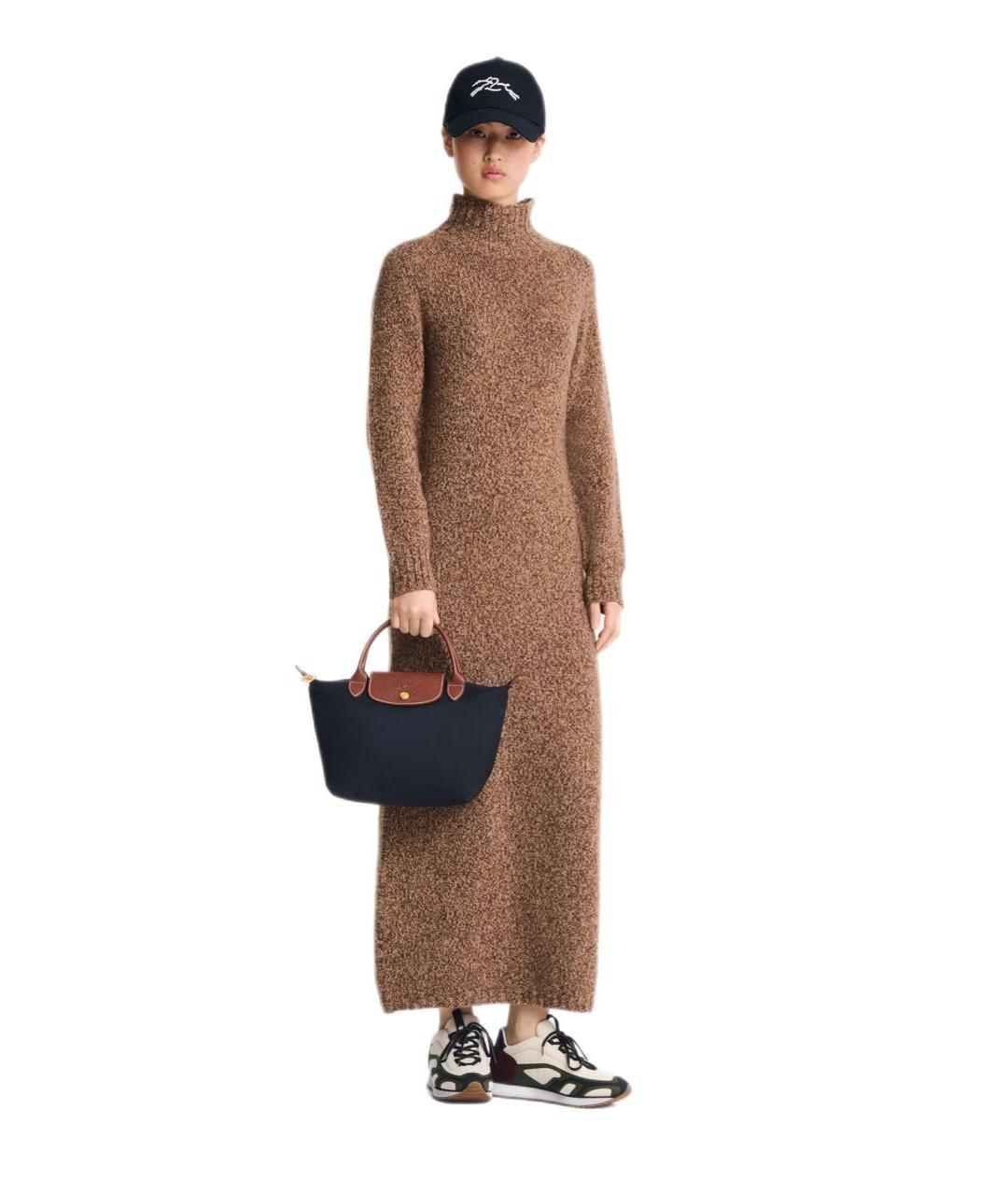 LONGCHAMP Черная кожаная сумка тоут, фото 6