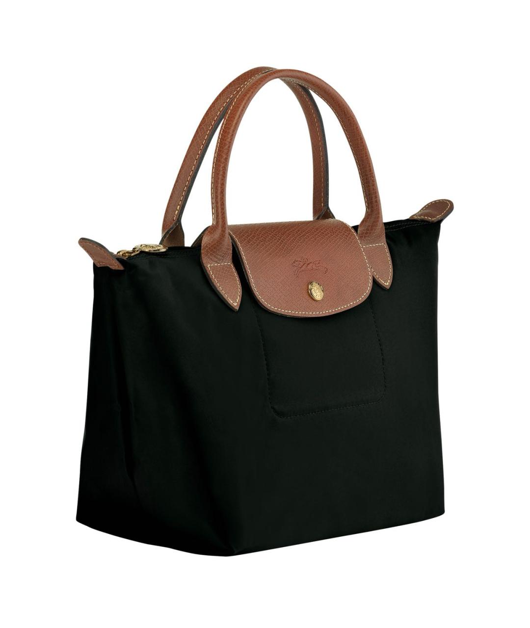 LONGCHAMP Черная кожаная сумка тоут, фото 2