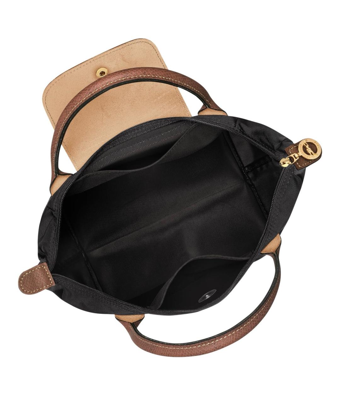 LONGCHAMP Черная кожаная сумка тоут, фото 4