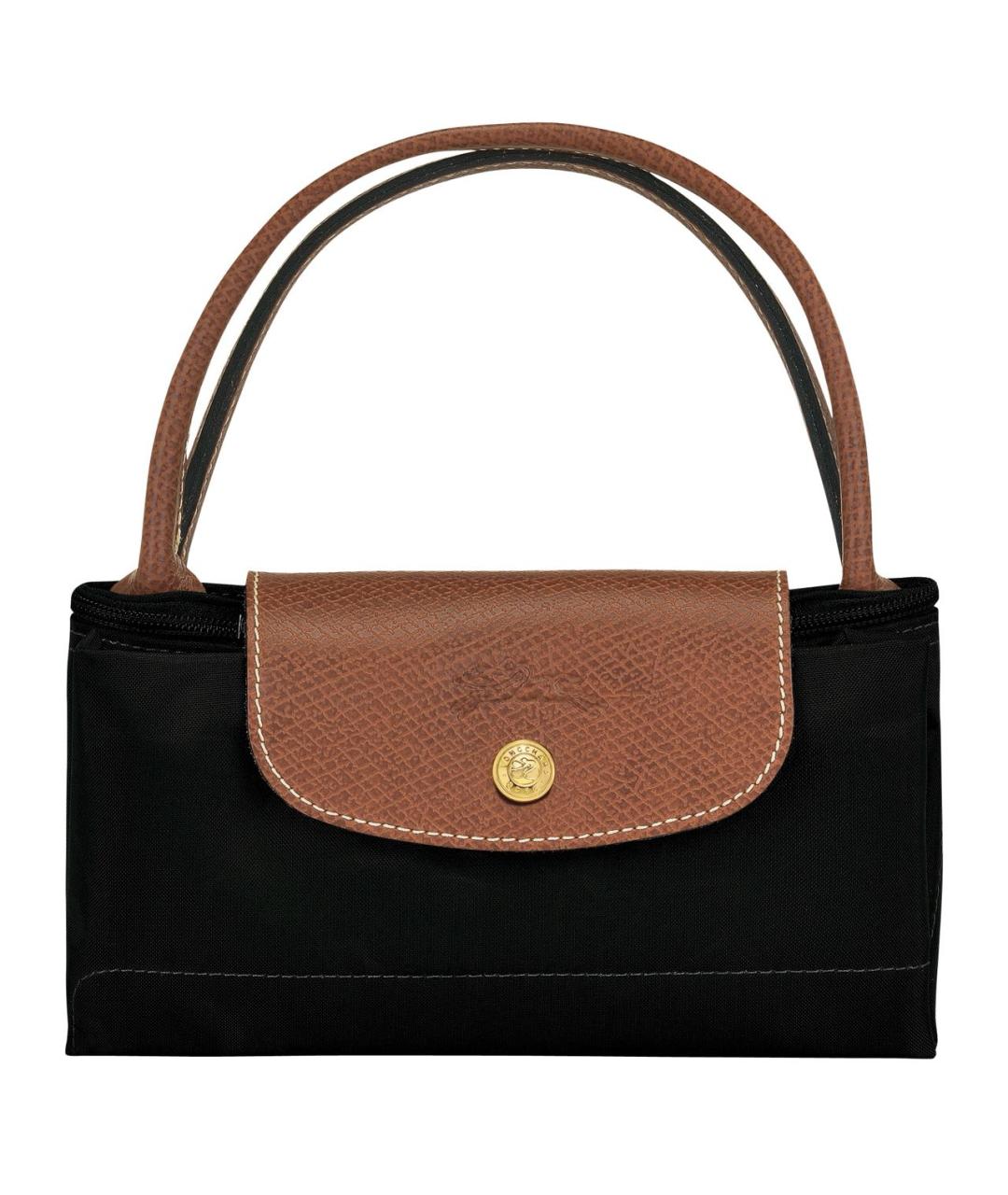 LONGCHAMP Черная кожаная сумка тоут, фото 5