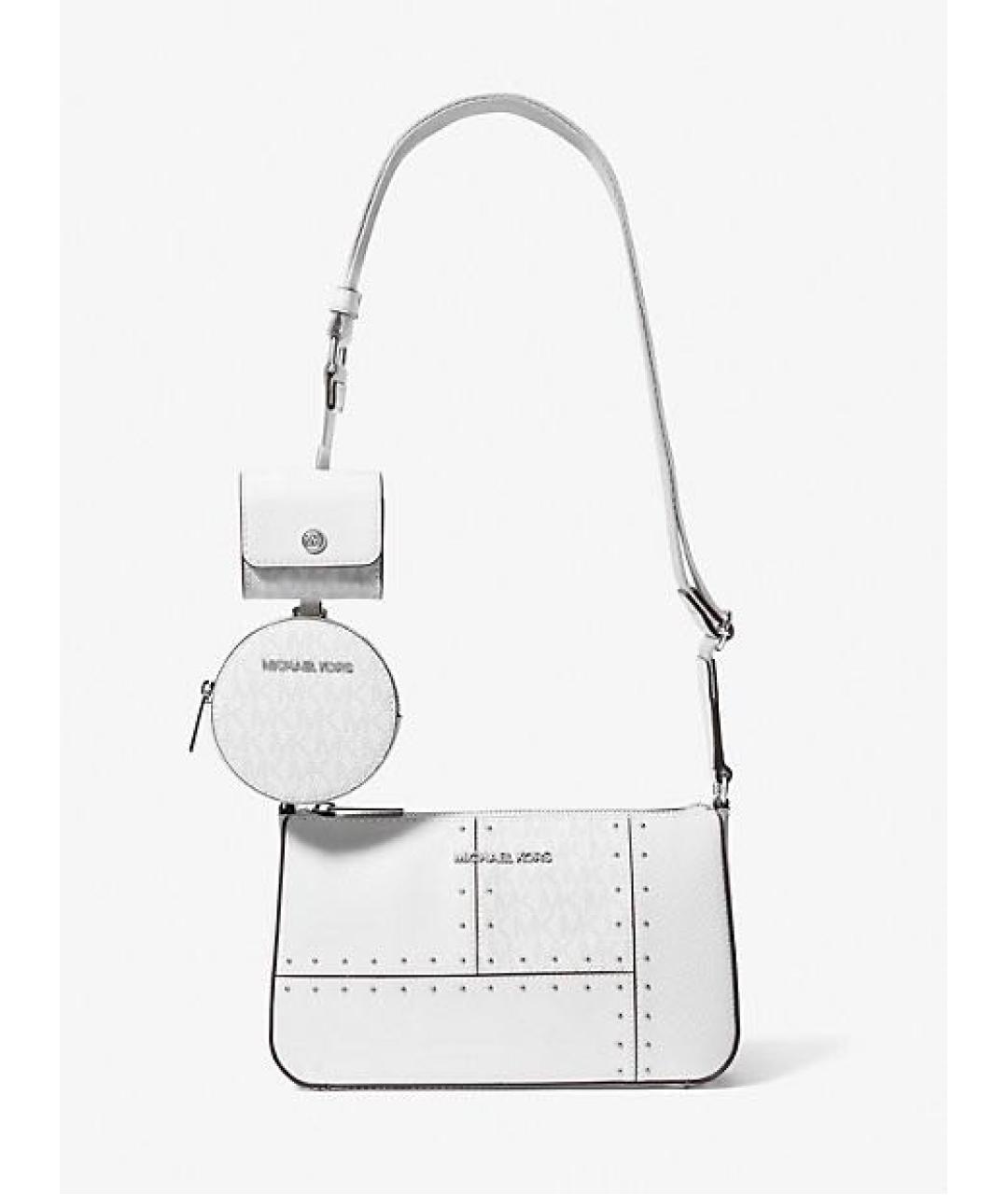 MICHAEL KORS Белая кожаная сумка через плечо, фото 3