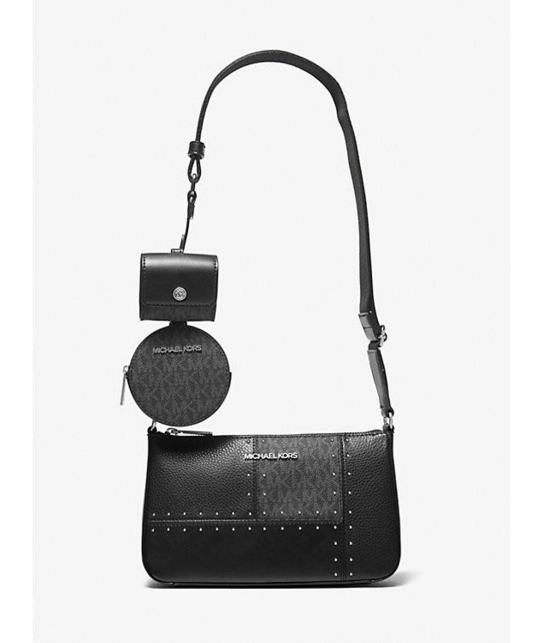 MICHAEL KORS Черная кожаная сумка через плечо, фото 4