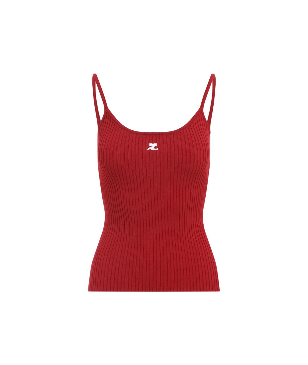 COURREGES Красная вискозная майка, фото 1