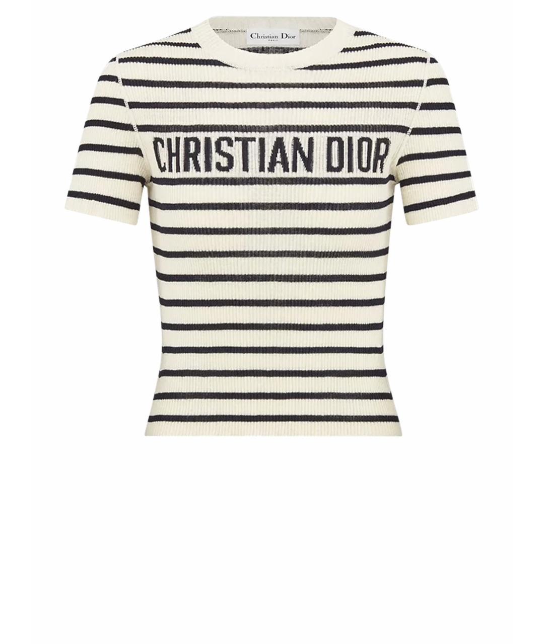 CHRISTIAN DIOR Белый льняной джемпер / свитер, фото 1