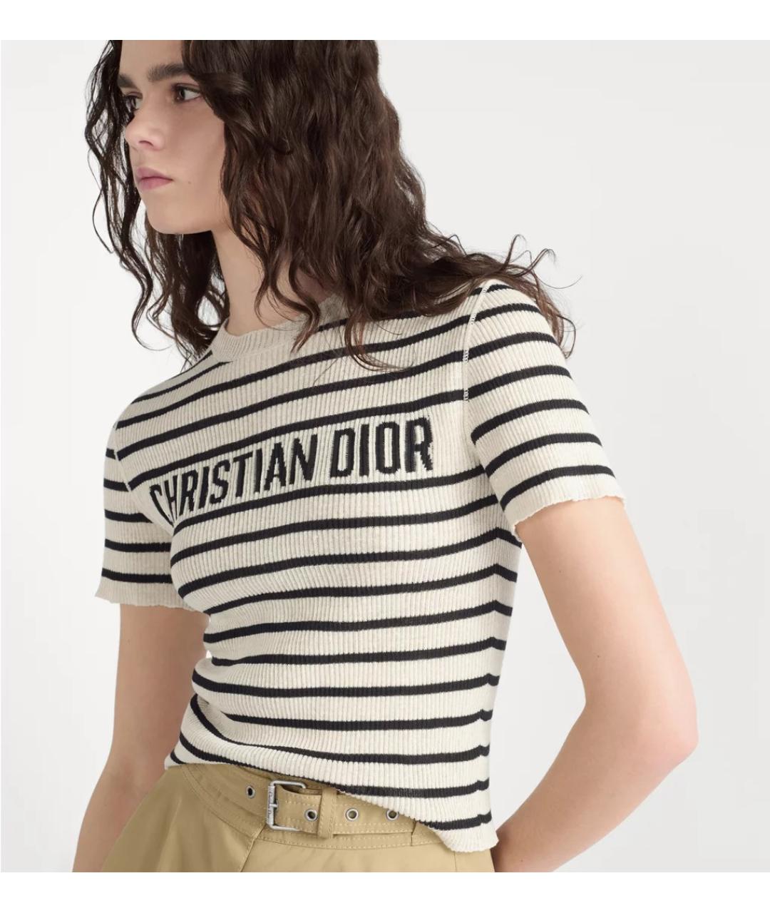 CHRISTIAN DIOR Белый льняной джемпер / свитер, фото 3