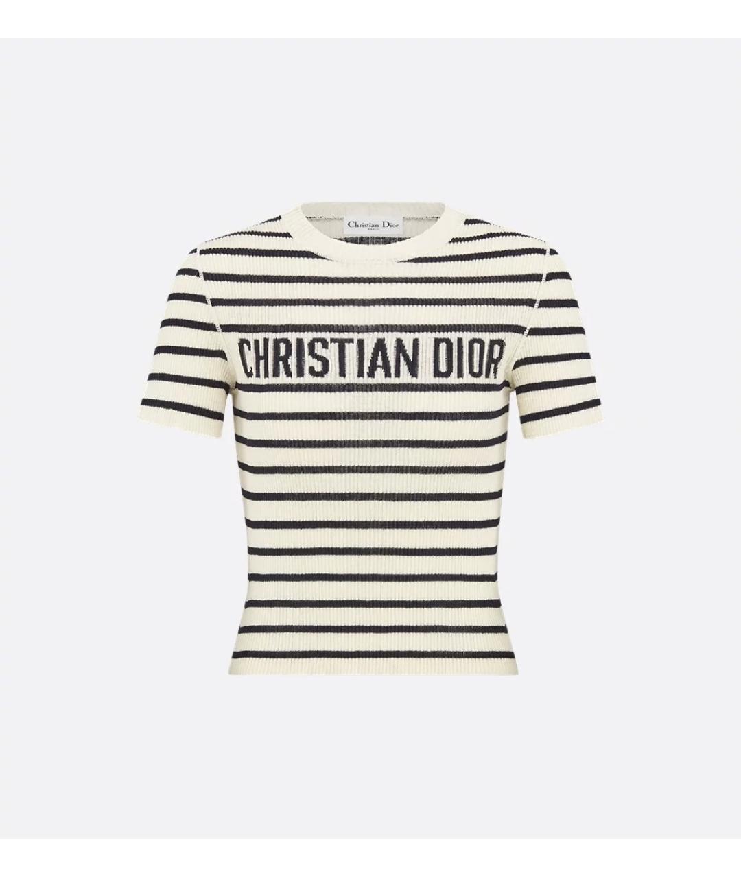 CHRISTIAN DIOR Белый льняной джемпер / свитер, фото 5