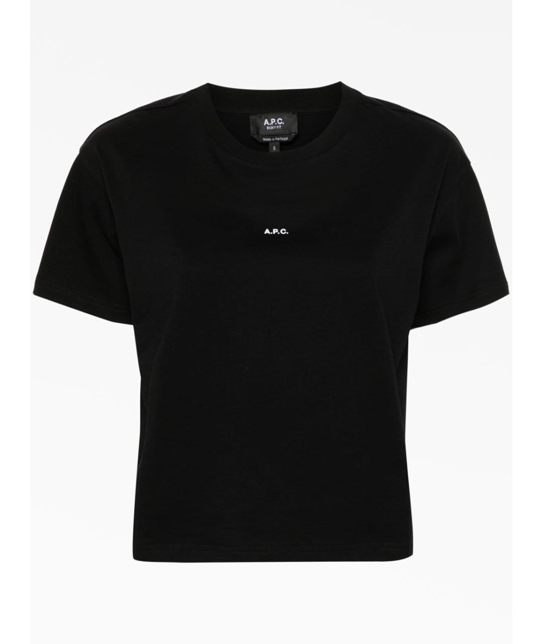 A.P.C. Черная хлопковая футболка, фото 5