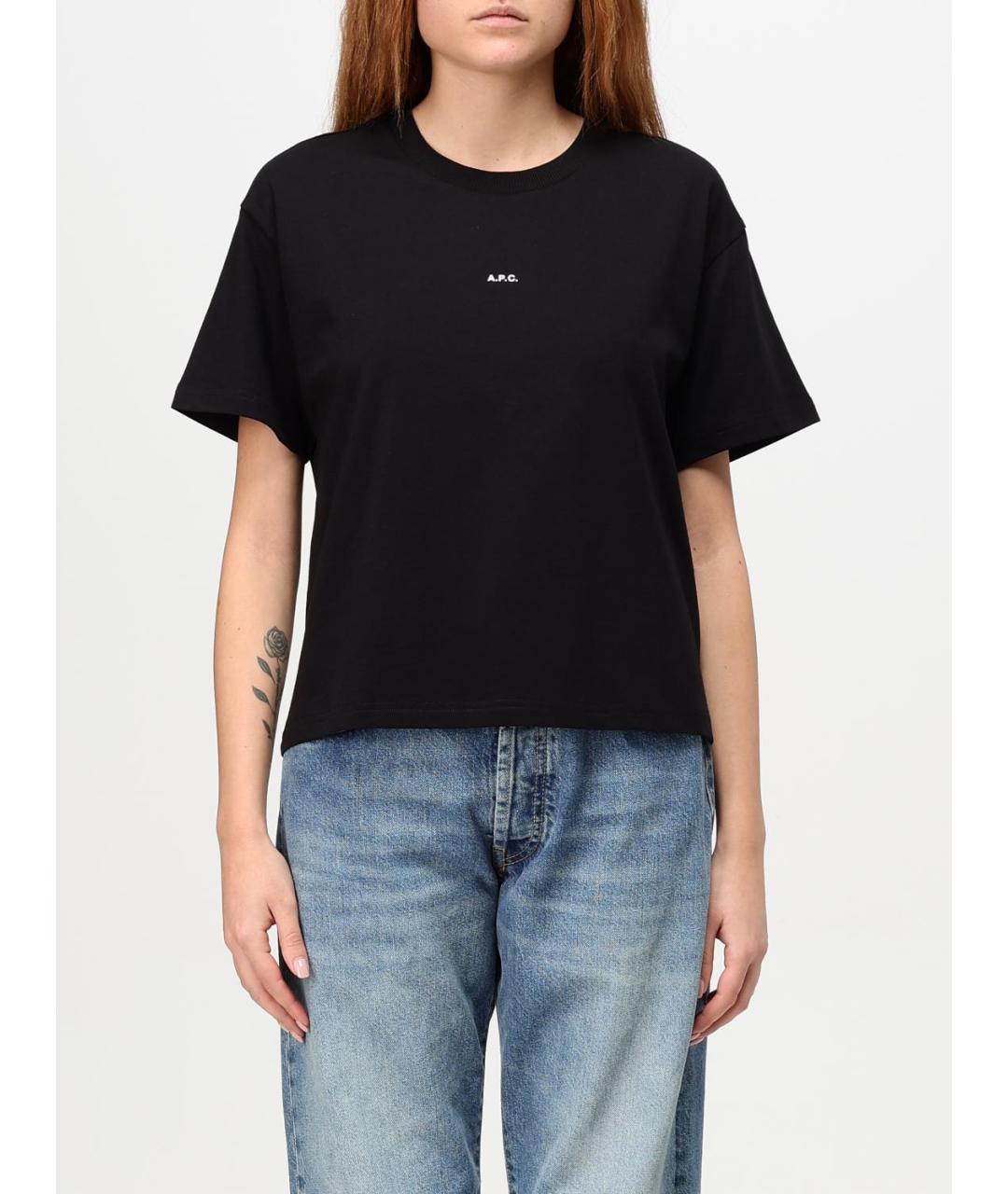 A.P.C. Черная хлопковая футболка, фото 2