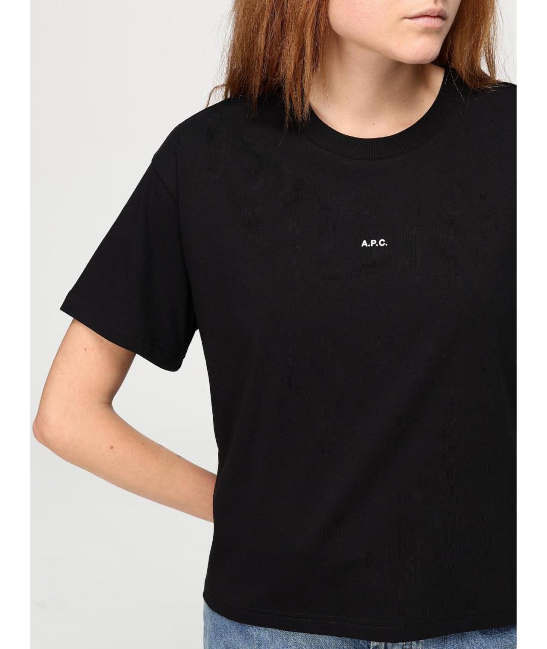 A.P.C. Черная хлопковая футболка, фото 4