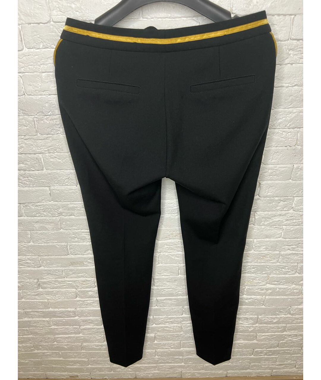 BARBARA BUI Черные полиэстеровые брюки узкие, фото 2