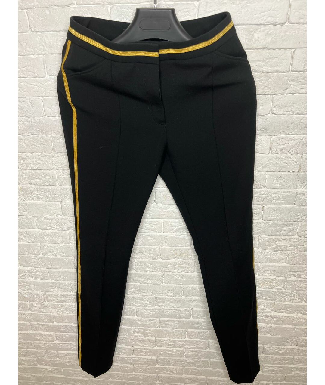 BARBARA BUI Черные полиэстеровые брюки узкие, фото 7