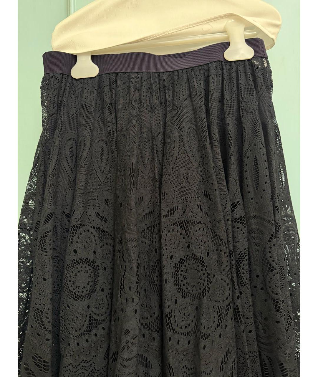 RED VALENTINO Темно-синяя кружевная юбка миди, фото 3