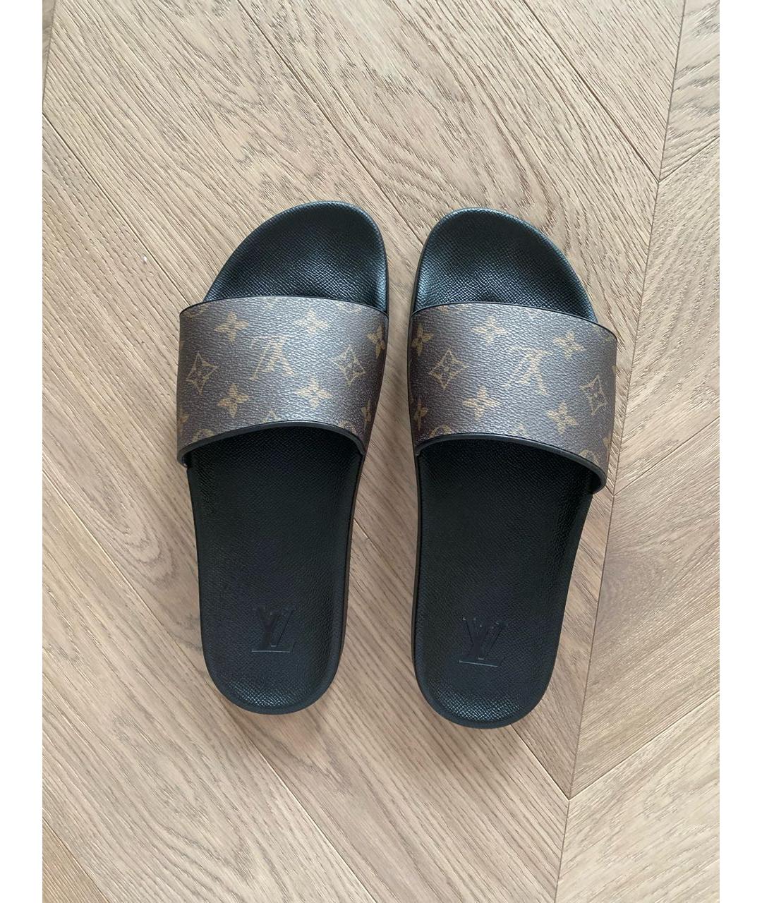 LOUIS VUITTON Коричневые шлепанцы, фото 3