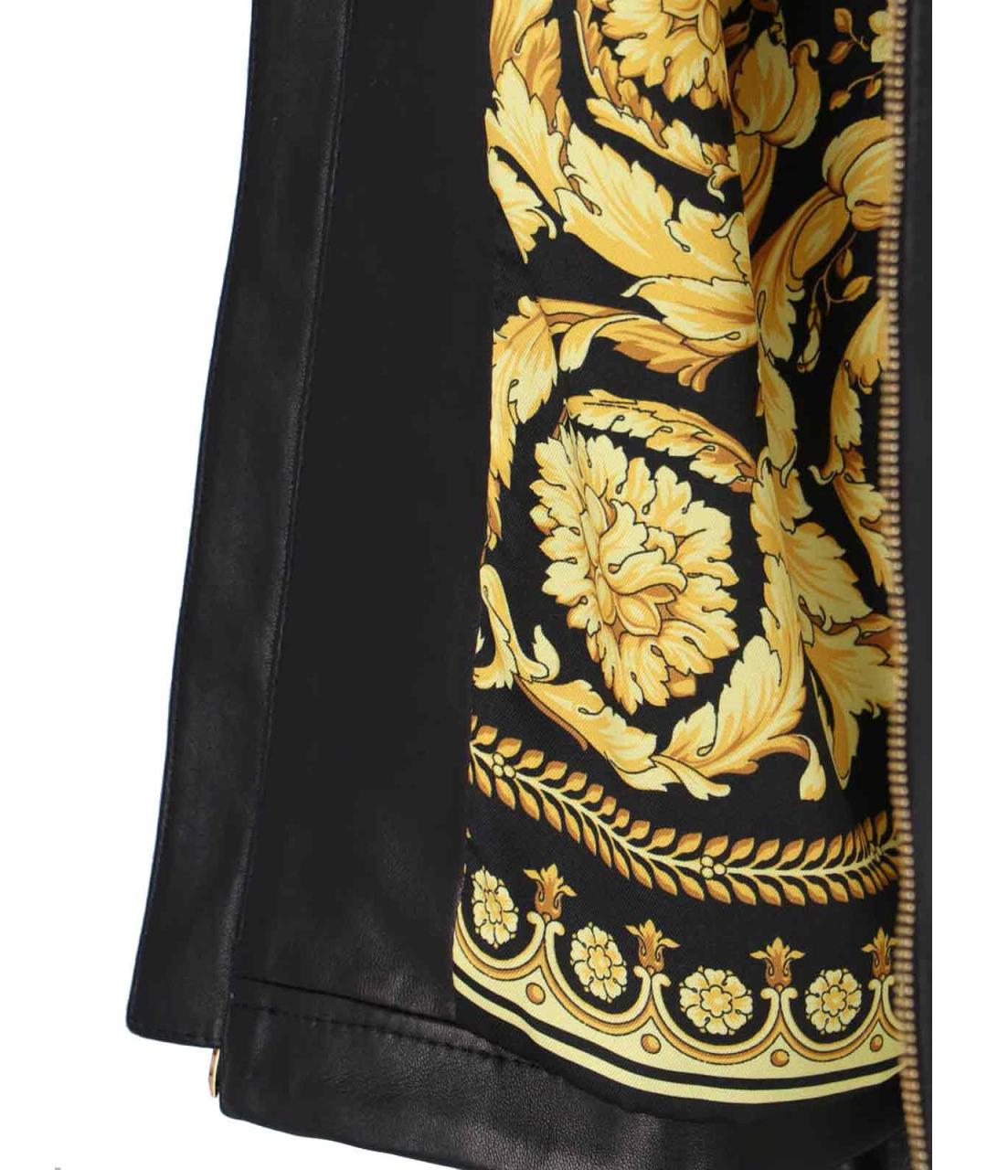 VERSACE Черная кожаная куртка, фото 5