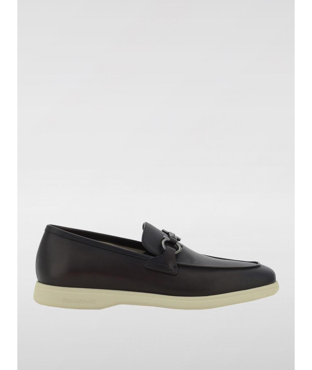 FERRAGAMO Коричневые кожаные лоферы, фото 4
