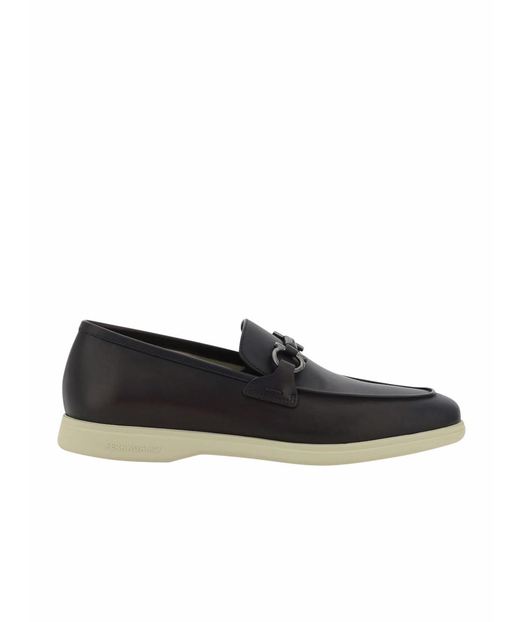 FERRAGAMO Коричневые кожаные лоферы, фото 1