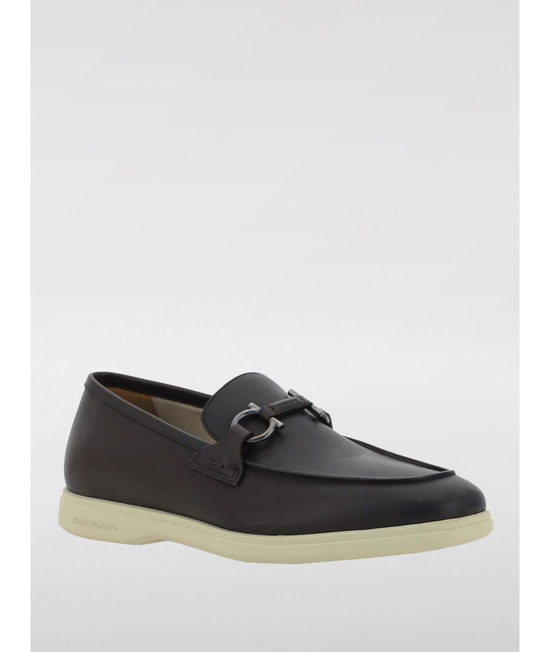 FERRAGAMO Коричневые кожаные лоферы, фото 2