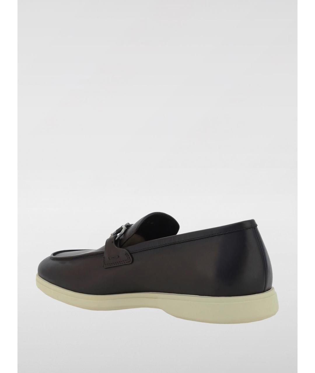 FERRAGAMO Коричневые кожаные лоферы, фото 3