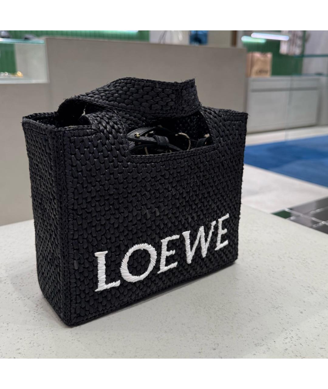 LOEWE Черная пляжная сумка, фото 4