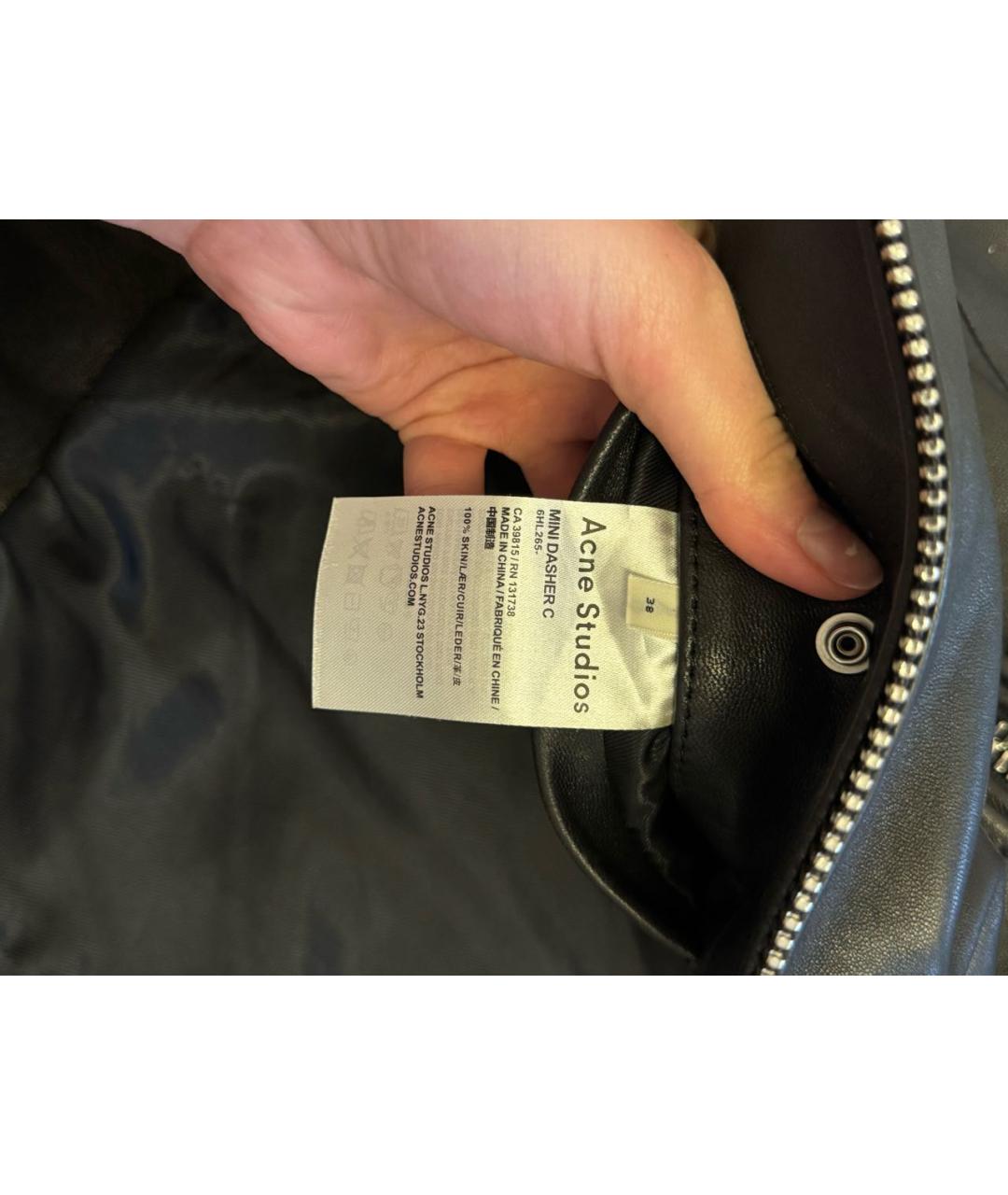ACNE STUDIOS Черная кожаная куртка, фото 6