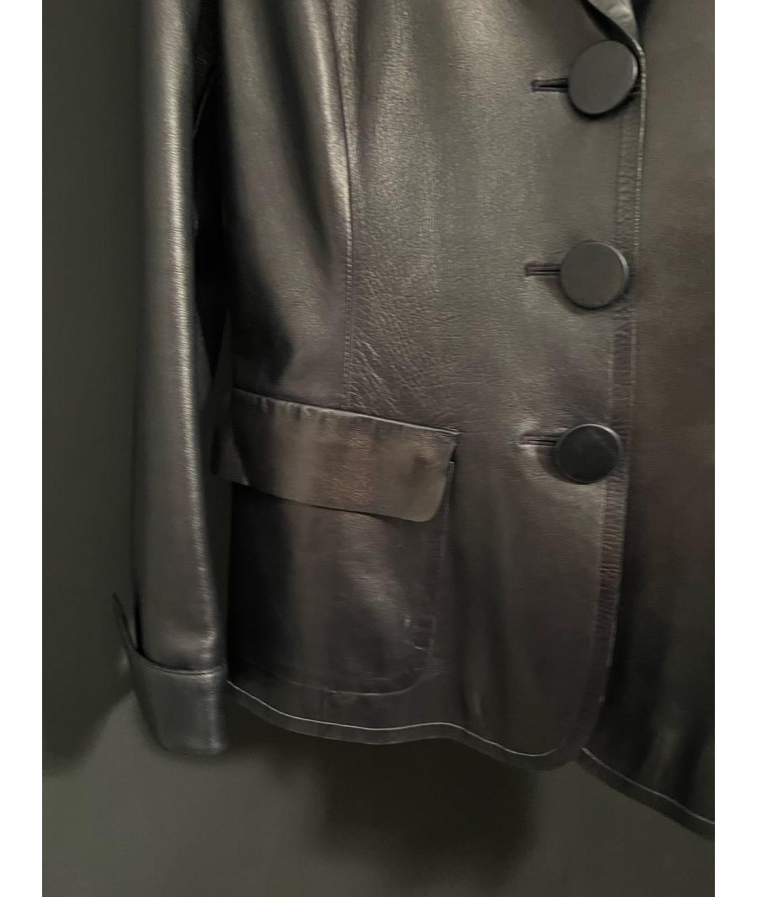 GIORGIO ARMANI Черная кожаная куртка, фото 4