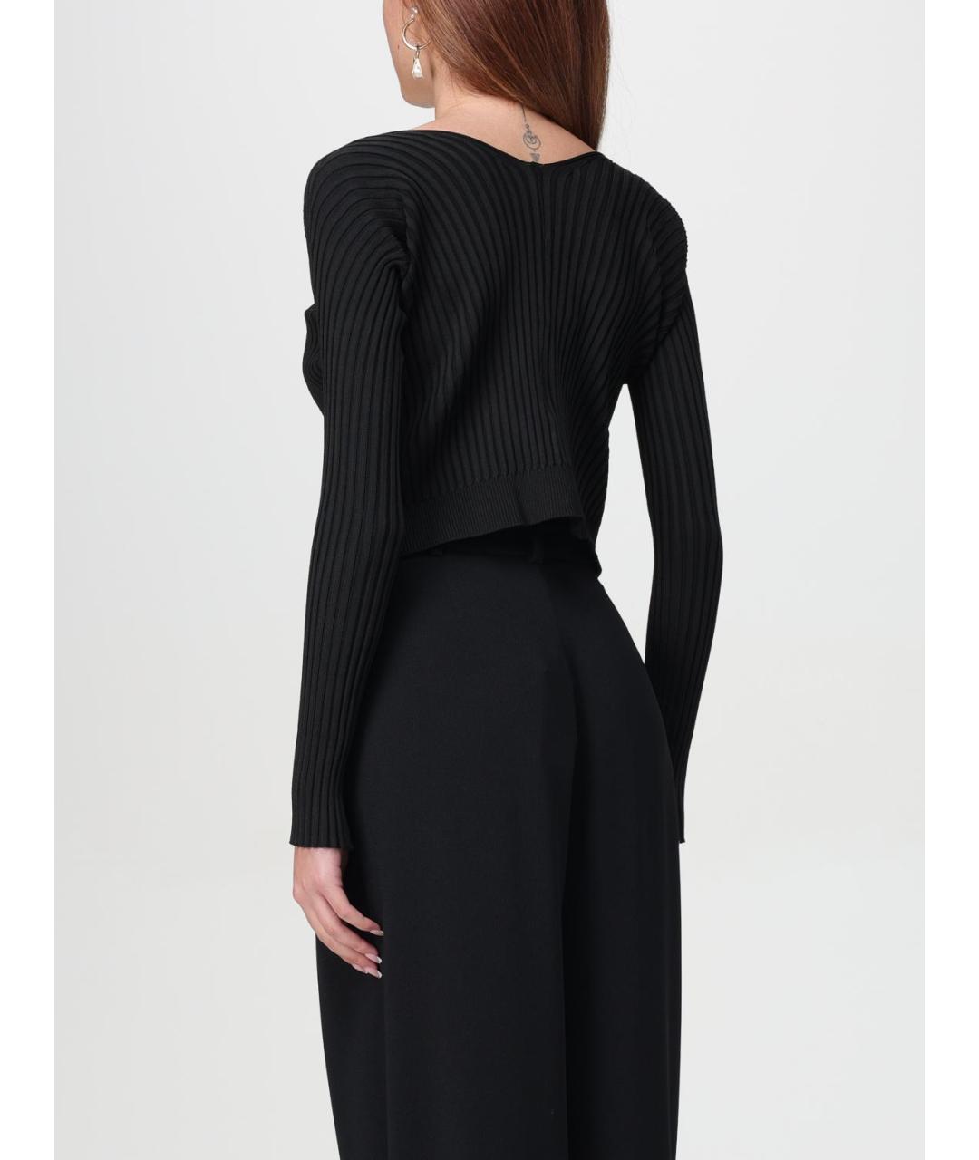 JACQUEMUS Черный вискозный кардиган, фото 4