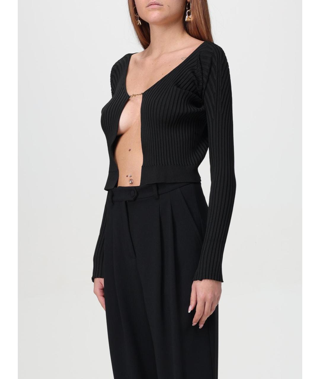 JACQUEMUS Черный вискозный кардиган, фото 5