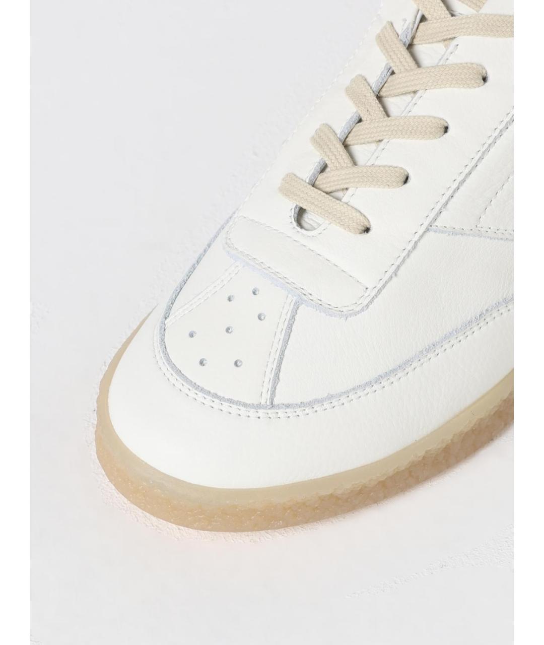 MM6 MAISON MARGIELA Белые кожаные низкие кроссовки / кеды, фото 4