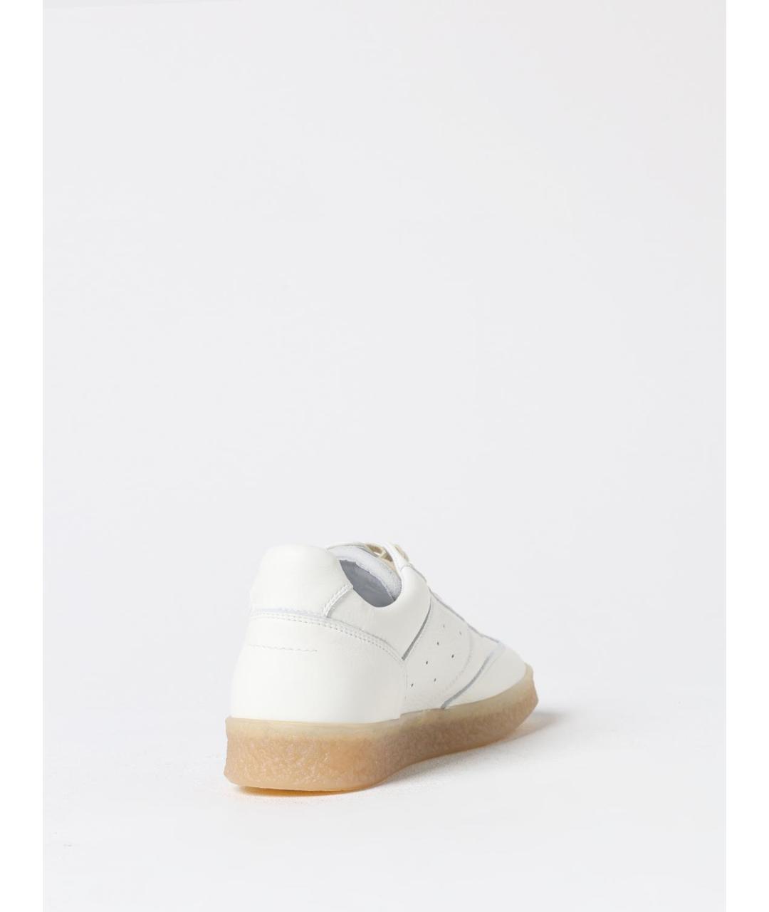 MM6 MAISON MARGIELA Белые кожаные низкие кроссовки / кеды, фото 3