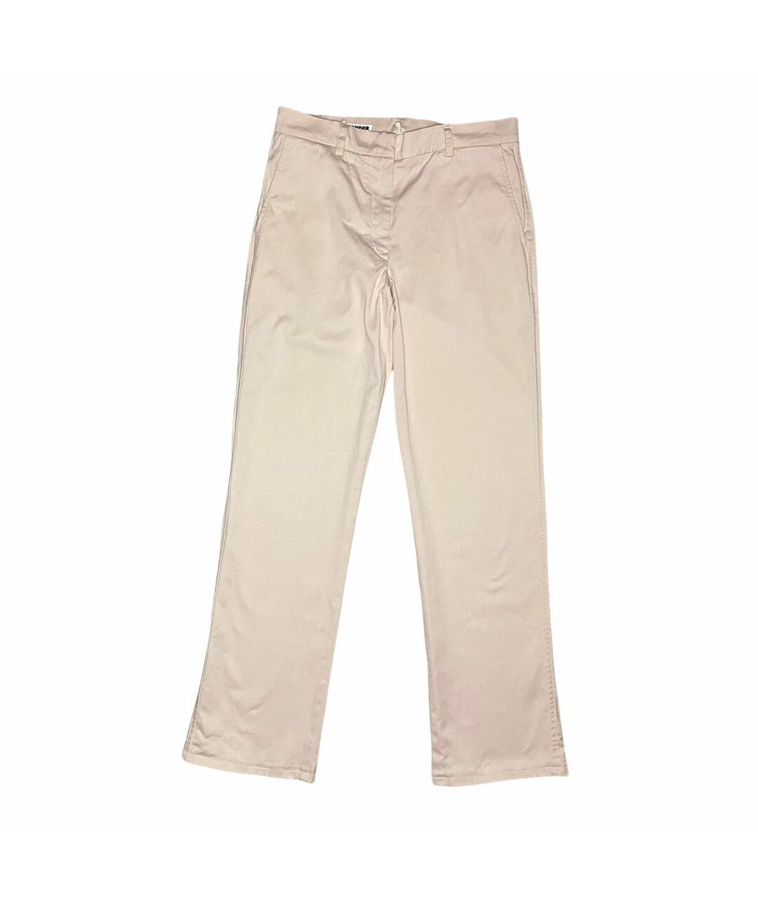 JIL SANDER Розовые хлопко-эластановые прямые брюки, фото 1
