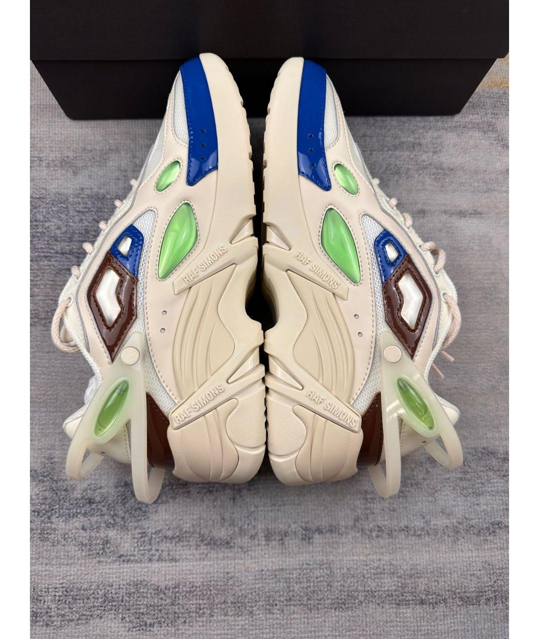 RAF SIMONS Бежевые низкие кроссовки / кеды из лакированной кожи, фото 5