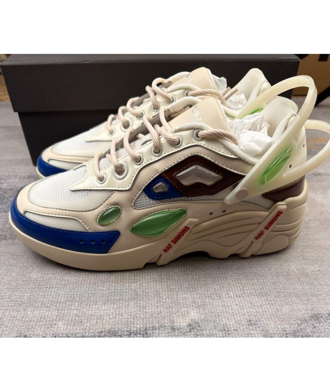 RAF SIMONS Бежевые низкие кроссовки / кеды из лакированной кожи, фото 3